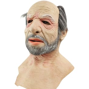 Mascara Realista Velho Latex Idoso 3D Hallowen Festa Fantasia Realistica Humana Susto