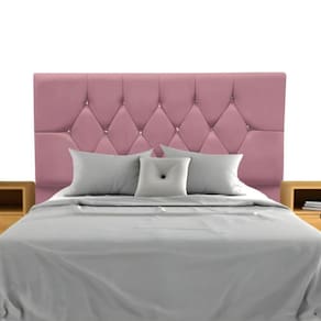 Cabeceira Estofada Cama Box Casal 140 Cm Suede Dubai rosê