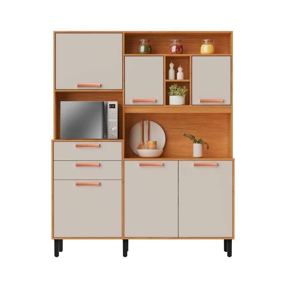 Kit De Cozinha Itatiaia 6 Portas 2 Gavetas Off White Nápoles