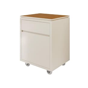 Gaveteiro Com Rodízios 2 Gavetas Oslo Off White E Cedro