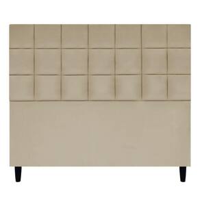 Cabeceira Decorativa Florem Para Cama De Casal 140 Cm Nude, Suede