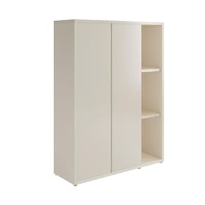 Livreiro Multiuso Alto 2 Portas 4 Prateleiras Com Nicho Oslo Off White
