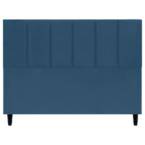 Cabeceira Decorativa Classic Para Cama Queen 160 Cm Suede Azul Marinho - Azul-marinho, Suede