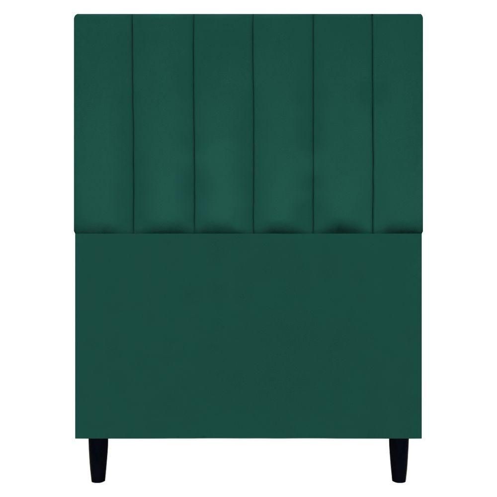 Cabeceira Decorativa Elen Para Cama De Solteiro 90cm Suede Verde, Suede