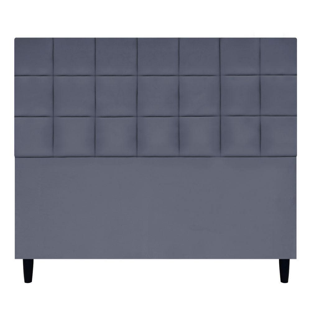 Cabeceira Decorativa Florem Para Cama De Casal 140 Cm Cinza, Suede