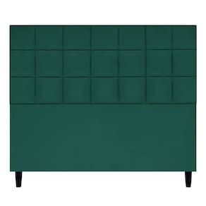 Cabeceira Decorativa Florem Para Cama De Casal 140 Cm Verde, Suede
