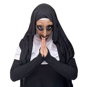 Mascara Freira Realista Realista Latex Hallowen Festa Carnaval Fantasia Terror Susto Trolagem