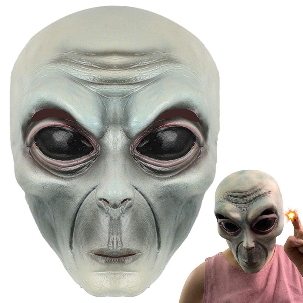 Mascara De Et Realista Alienigena Latex Festa Hallowen Realistica Fantasia Alien Engraçada Area 51 Susto