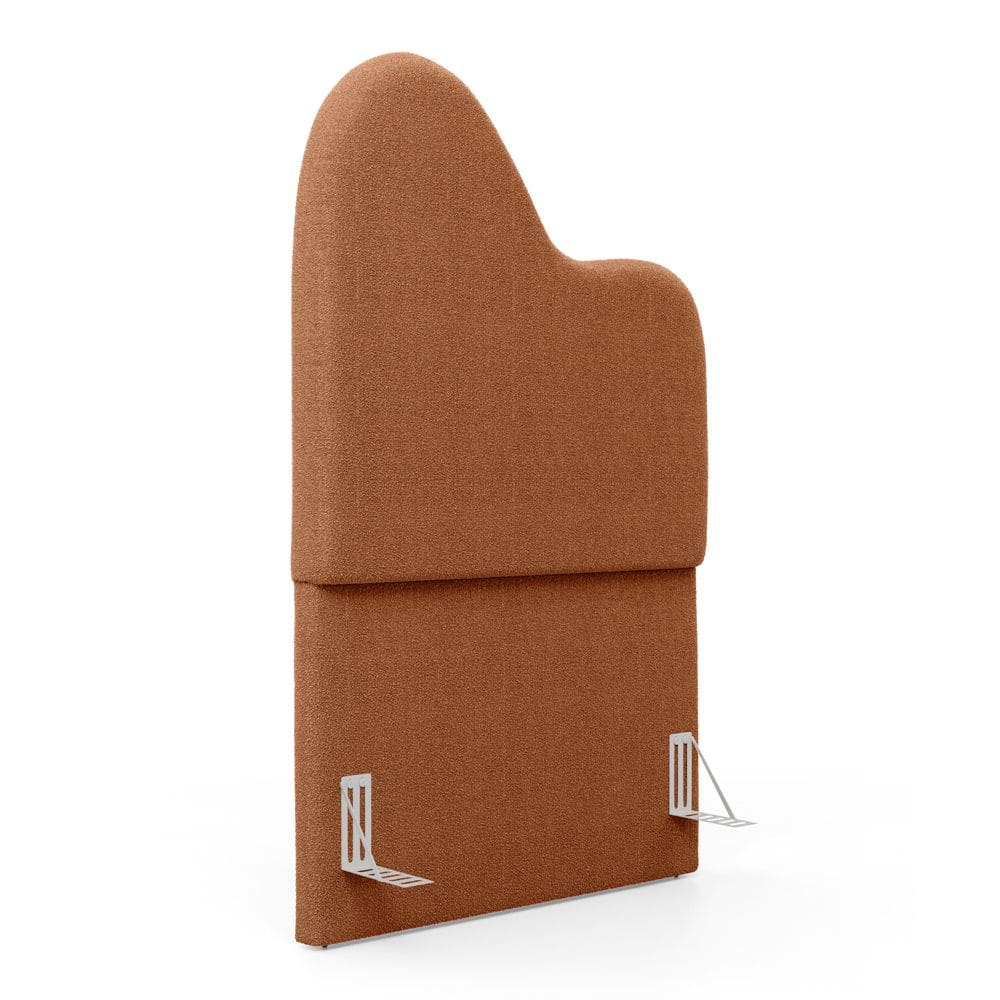 Cabeceira Orgânica Cama Box Solteiro Sea 90cm com Frame Bouclé Terracota - Desk Design