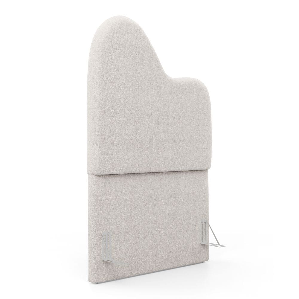 Cabeceira Orgânica Cama Box Solteiro Sea 90cm com Frame Bouclé Off White - Desk Design