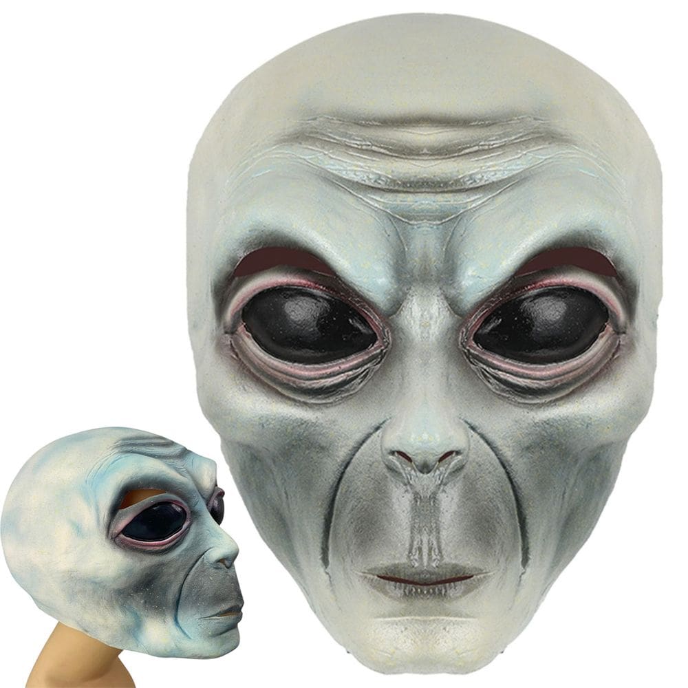 Mascara Realista Et Alienigena Latex Festa Hallowen Fantasia Realistica Engraçada Alien Area 51 Divertido