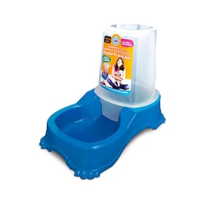 Bebedouro Automático Com Comedouro Pet Injet 1l Azul