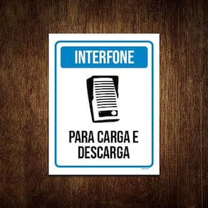 Placa Sinalização - Interfone Carga Descarga Ml3782 18X23