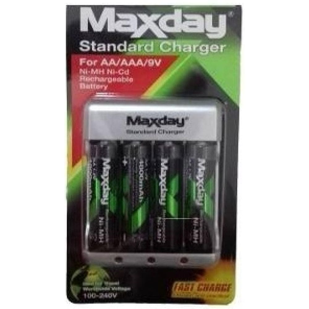 Pilha Recarregável Maxday 4 aa Carregador Rápido Bivolt