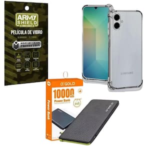 Capa Transparente Para Galaxy A06 + Power Bank 10000 + Pel