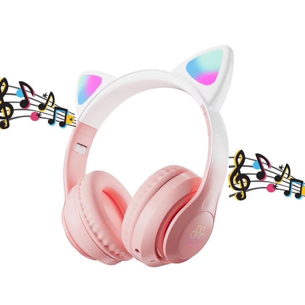 Fone De Ouvido Gatinho Sem Fio Led Bluetooth Infantil