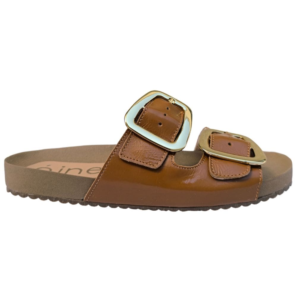 Sandalia Papete Verniz Couro Numerações Grandes Confortável