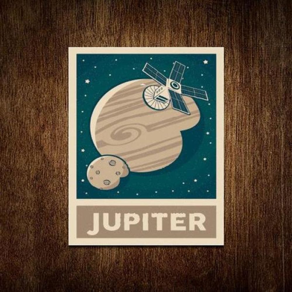 Placa Decorativa Espaço - Planeta Jupiter 18X23