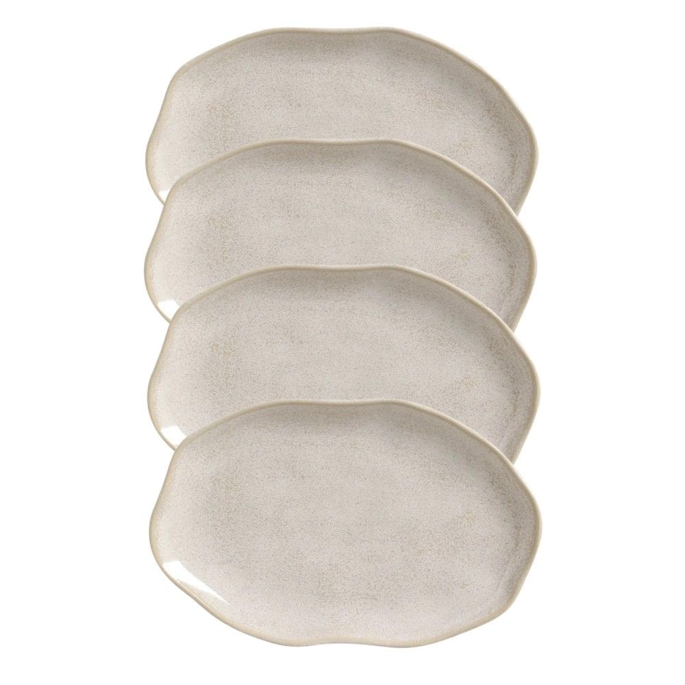 Conjunto com 04 Travessas Oval Rasa Média 30x20 cm Bio Latte Porto Brasil