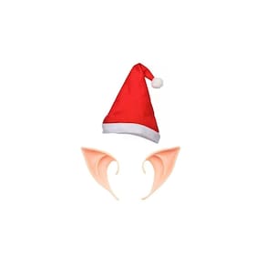 Fantasia Elfo Duende Gorro Feltro Orelha Latex Natal Festas