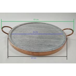 Kit 2 Formas de pizza em pedra sabão de 37 cm externo