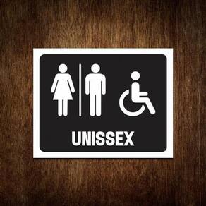 Placa De Banheiro Masculino Feminino Unissex