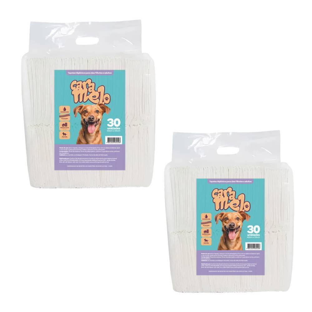 Kit 2 Tapete Higiênico Caramelo 60x55cm para Cães 60 Unidades