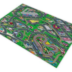 Tapete Pista Para Carrinhos Cidade Trilhos 180X120Cm