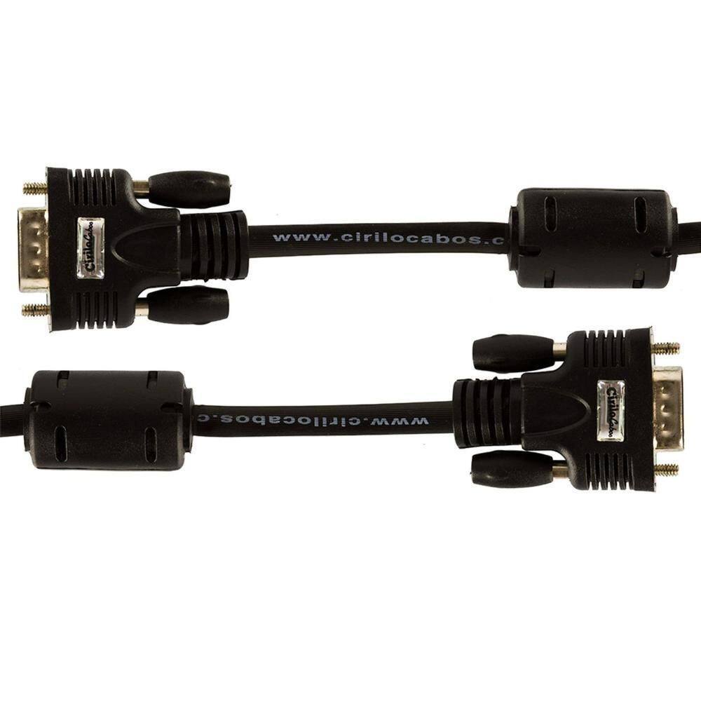 Cabo Vga 15 Pinos Blindado Com Ferrite 3 Metros Cirilo Cabos