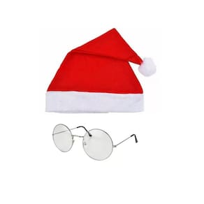 Fantasia Papai Noel Gorro E Oculos Natal Festas