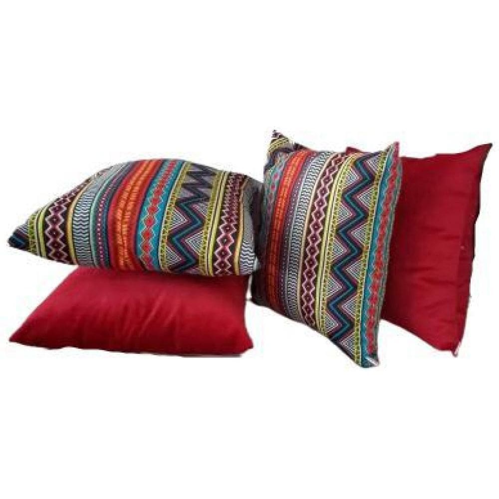 Kit Capa Para Almofada Listras Gorgurinho Vermelho 4 Peças