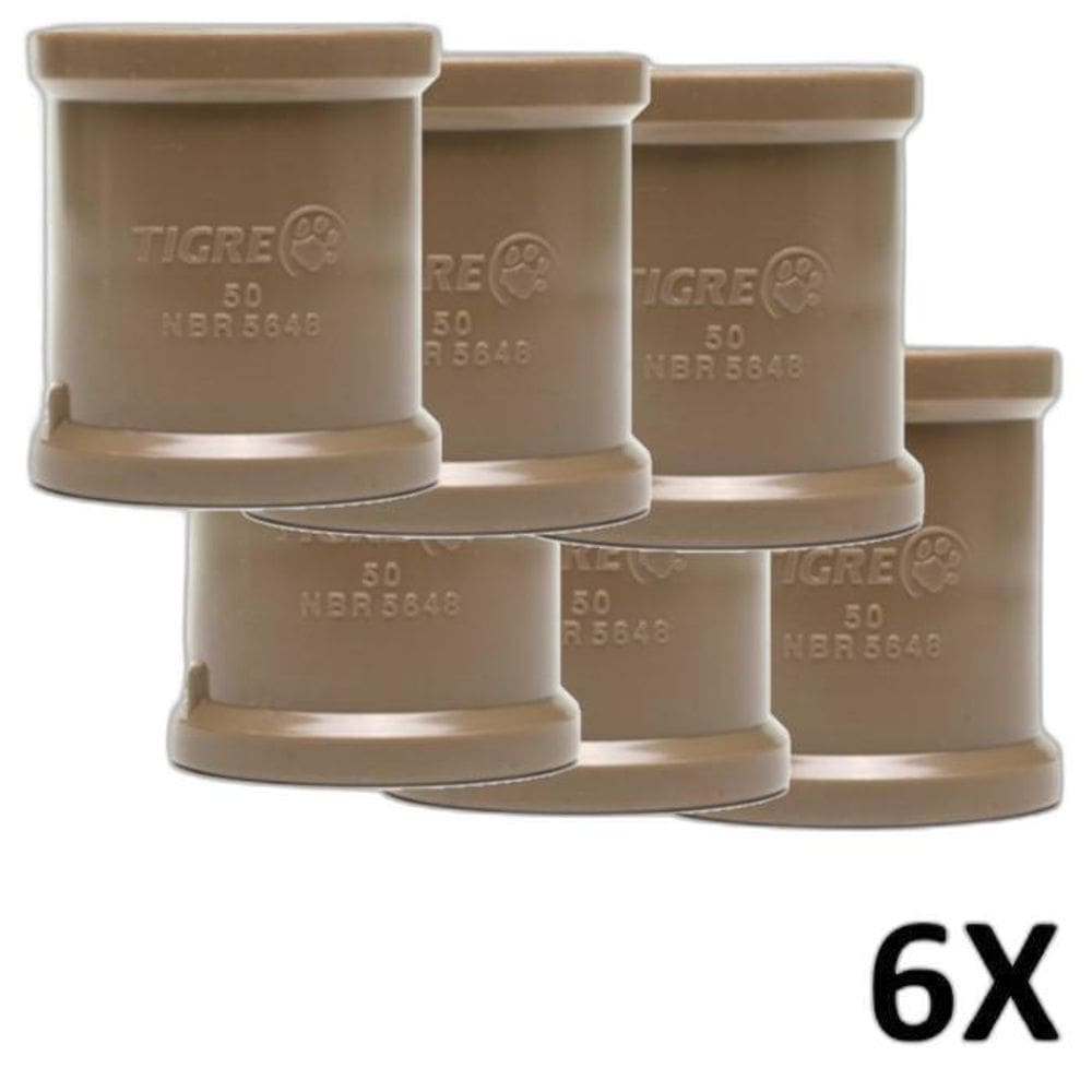 Kit 6 Luva Mista Pvc Roscável E Soldável 1.1/2`` 50Mm Tigre