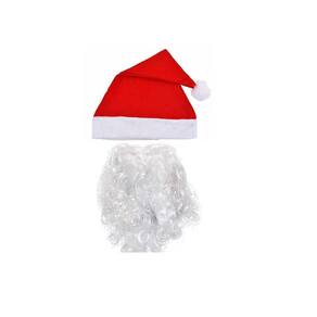 Fantasia Papai Noel Gorro E Barba Natal Festas