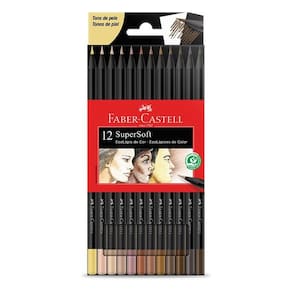 Lápis de Cor Ecolápis Supersoft 120712SOFTTP 12 Cores Tons de Pele - Faber Castell