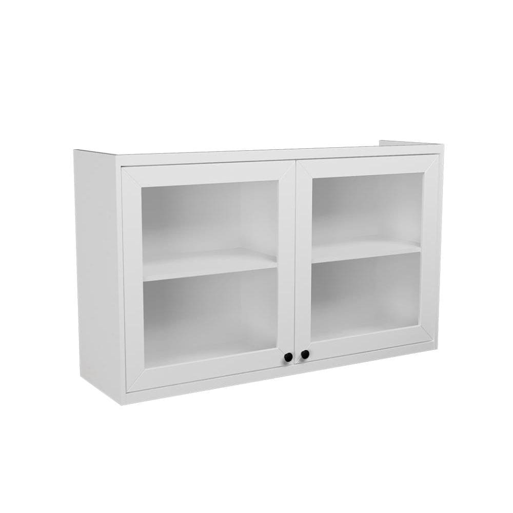 Armário Aéreo com Vidro Évora 2 PT Branco Ártico