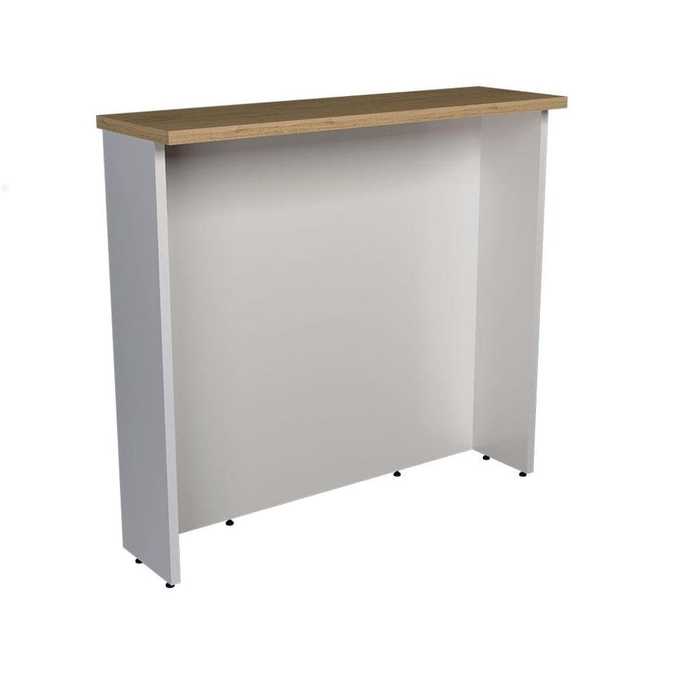Bancada Ilha Évora Branco Ártico e Carvalho 120 cm