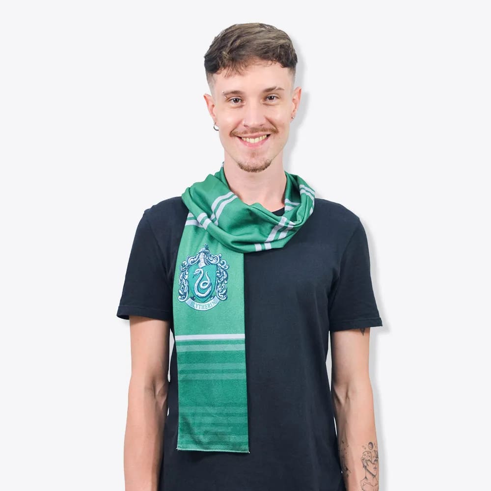 Cachecol Oficial Sonserina -Harry Potter Com Lata Decorativa