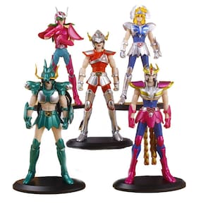 Kit 5 Bonecos Cavaleiros Do Zodiaco Armadura De Bronze Action Figure 19Cm