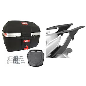 Kit Baú Moto 27L Monolock Traffic E-27M + Bagageiro Scam Lander 250 Xtz 250 2019 Em Diante