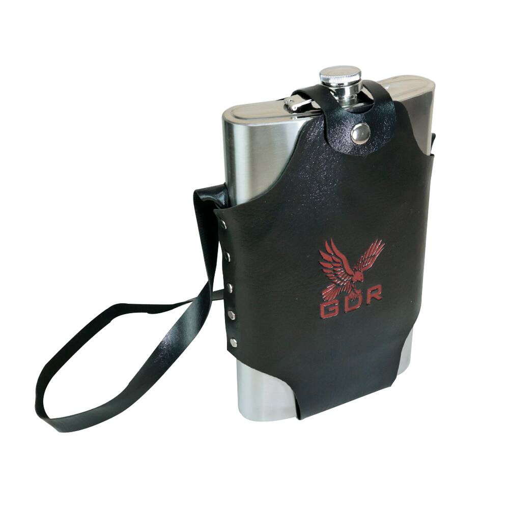 Cantil De Inox Com Capa Em Couro Sintético E Alça Estampa Fenix Gdr 1800Ml