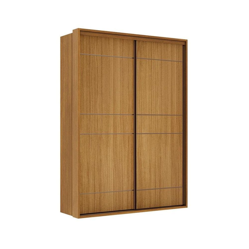 Guarda-Roupa Solteiro Qualitá 100% MDF 2 PT 3 GV Freijó