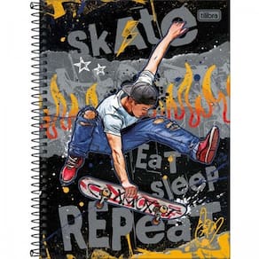 Caderno Univ. 1 Matéria 80 Folhas Do It Skate - Tilibra