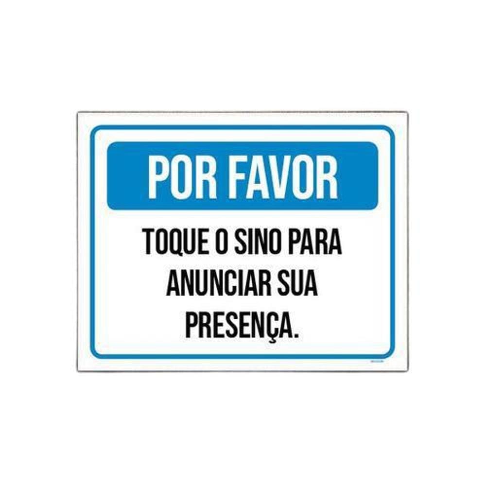 Kit 10 Placas Por Favor Toque Sino Anunciar Sua Presença