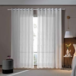 Cortina Blackout Quarto Pratika Bordada 4,20 x 2,50 Natural Corta Luz PVC Bella Janela