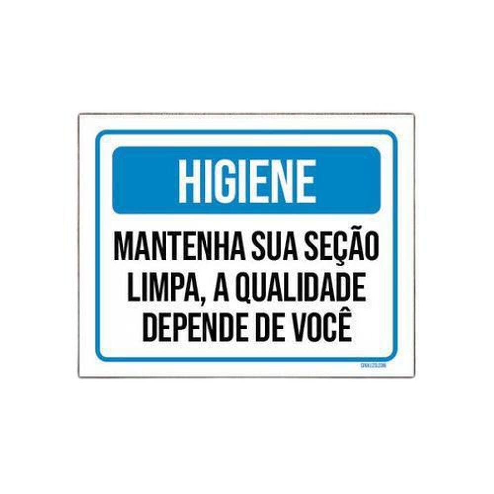 Kit 3 Placas Higiene Mantenha Sua Seção Limpa