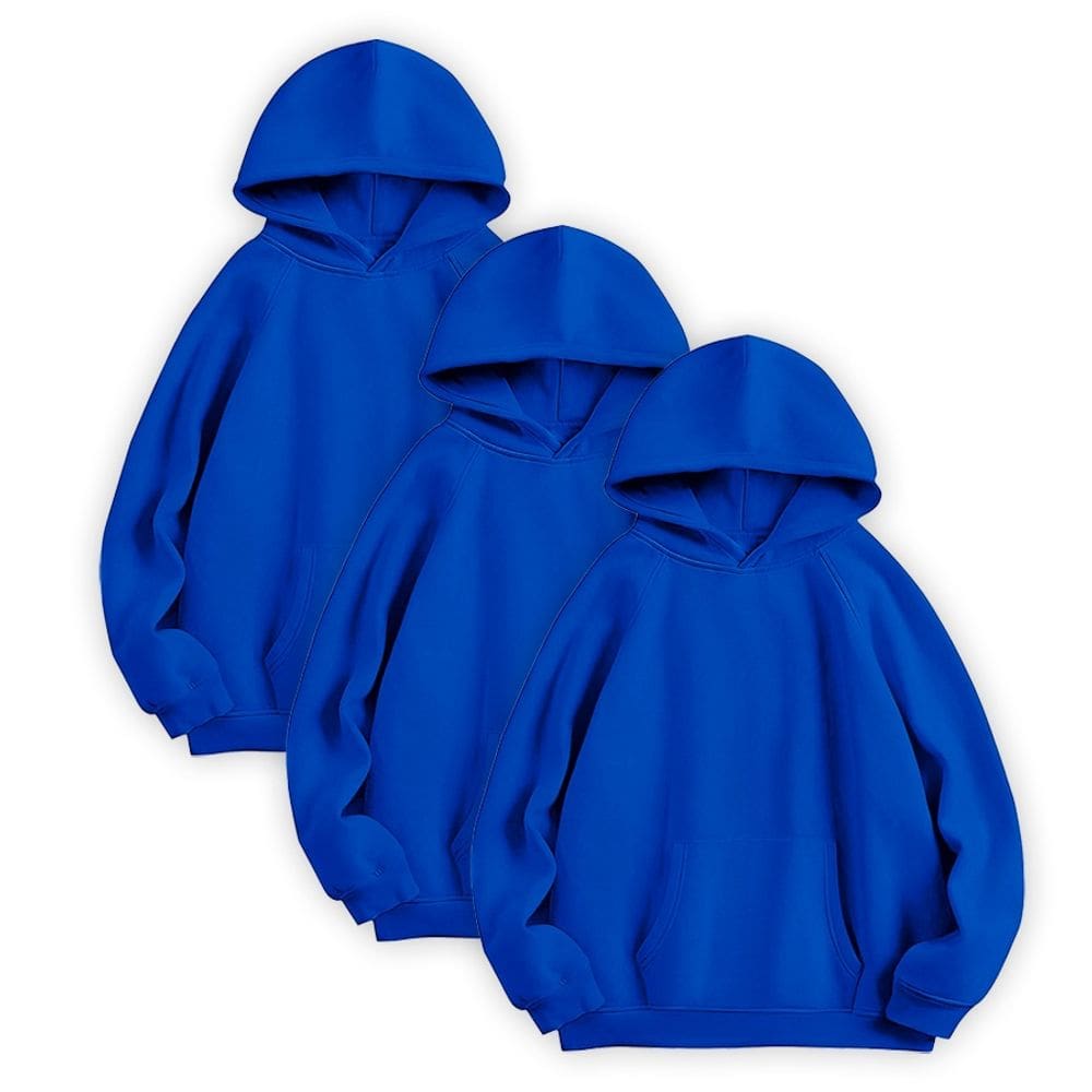 Kit com 3 Blusas De Moletom Básica Com Capuz Confortável Estilosa