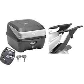 KIT BAÚ MOTO 33L MONOLOCK TRAFFIC III-T33NBR + BAGAGEIRO SCAM LANDER 250 Xtz 250 2019 FIBERFORCE