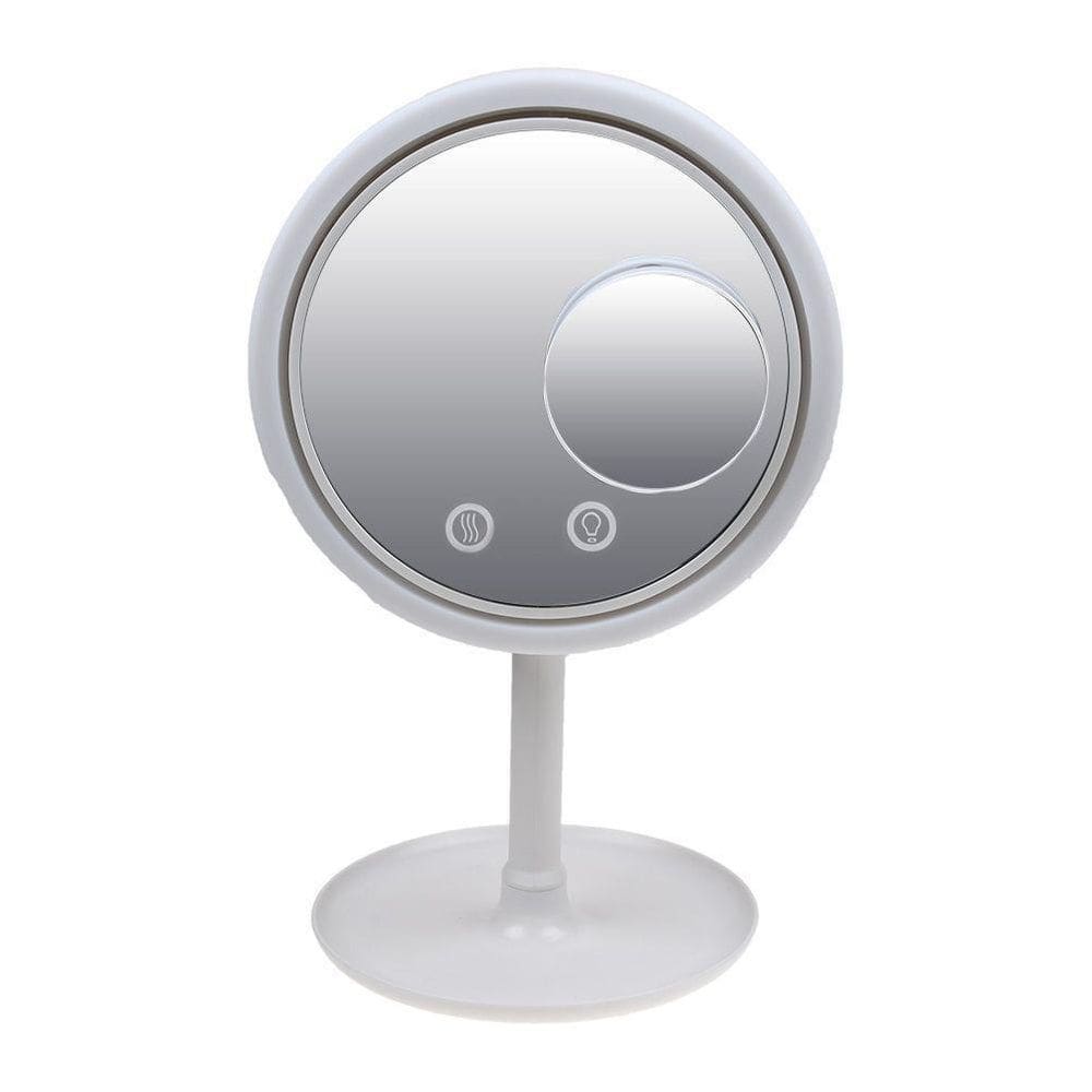 Espelho Maquiagem Led Ventilador Touch Screen Beleza Usb