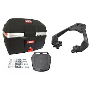 KIT BAÚ MOTO 27L M.LOCK TRAFFIC E27M + Bagageiro Scam Twister 300 Fiberforce Honda Cb 300f