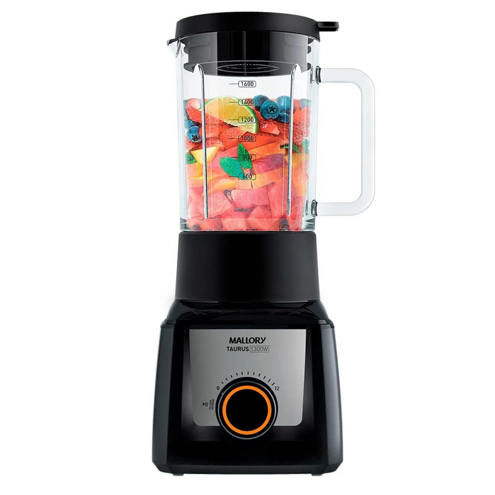 Liquidificador Mallory Taurus Preto 1300W 12 Vel 220V